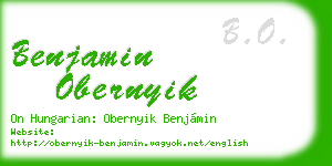 benjamin obernyik business card